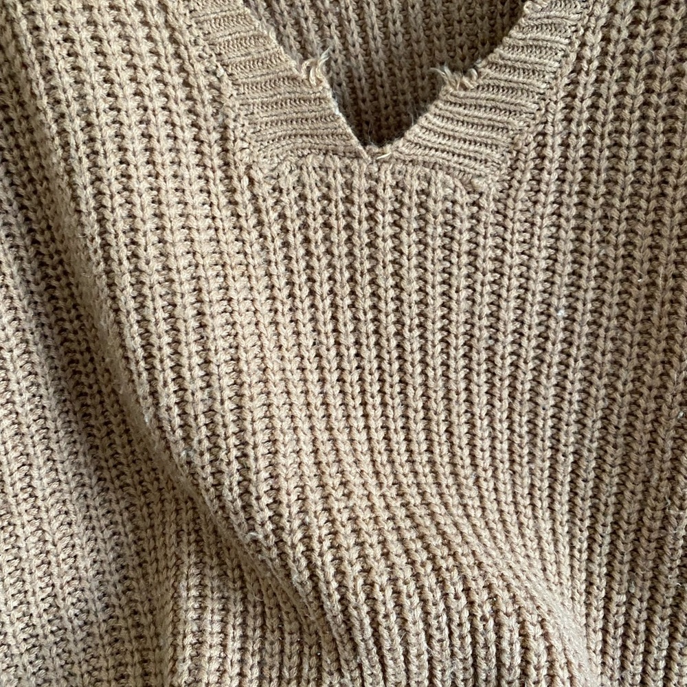 Brown Ripped Sweater - Picture 2 of 3